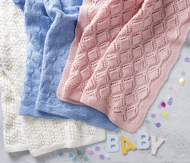 Sweet Dreams Baby-Decken 3 Muster - Stricken