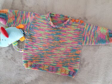 Strickanleitung Baby Pulli ohne Seitennaht Größe 62/68! - Bild 12
