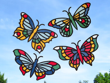 Fensterbild – Schmetterlinge – Bastelanleitung und Vorlagen