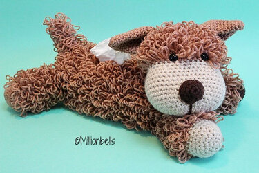 Crochet Pattern Dog Tissue Holder PDF Animal