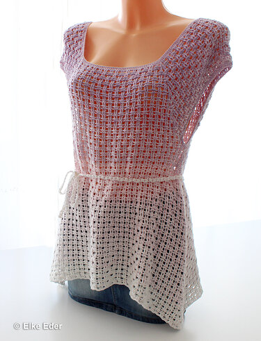 Top Tunika Shirt "On The Beach" - Raglan von oben (RVO) - Häkeln