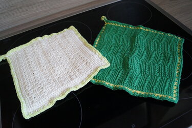 Topflappen Häkelanleitung  2 Muster  tunesisch Häkeln - Bild 2