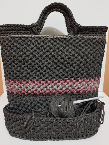 Ilky's Shopper aus Ropegarn-Gr&ouml;sse individuell anpassbar- geh&auml;kelt, anf&auml;ngertauglich - Bild 2
