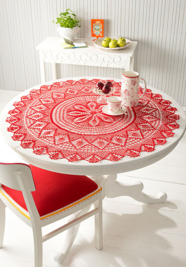 Deckchen Tafelfreuden in Rot - Häkeln