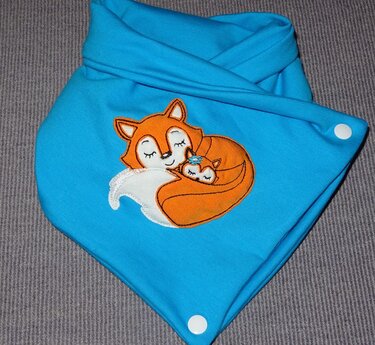 Mama mit Baby Fuchs Doodle Stickdatei - Sticken