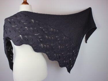 Knitting Pattern PDF Asymmetrical Triangle Shawl – Wave Texture Shawl