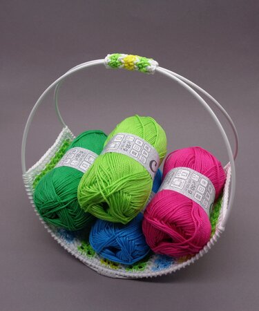 Häkel-Deko Korb Utensilo - einfach aus Wollresten - Häkeln