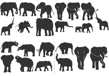 Elefant Stickdatei Silhouetten