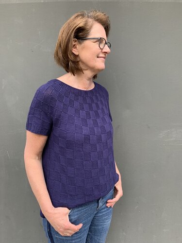 Strickanleitung, Pullover mit Rundpasse und Karos