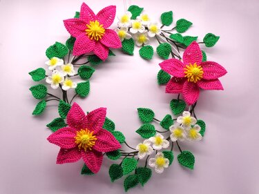 Häkel-Deko Türkranz Tischkranz Clematis-Blüte - einfach und vielseitig - Häkeln