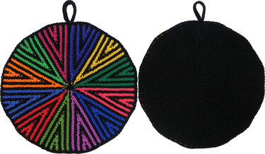 Topflappen Prisma-Kreis (Ideal für Restwolle), Anleitung zum Selberstricken - Bild 3