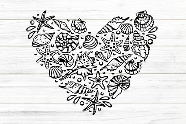 Muschelherz Plotterdatei SVG DXF FCM - Plotting