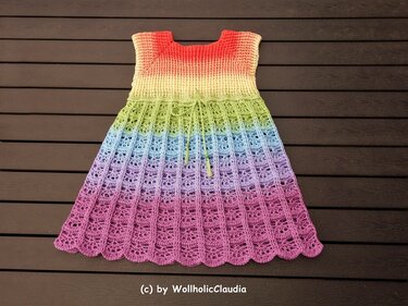 Häkelanleitung Kinderkleid "Kunterbunt"