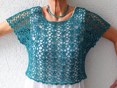 Häkelanleitung Shirt, Netzshirt, alle Größen + Längen, Charmanter Begleiter