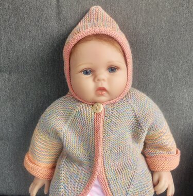 Kapuzen Babyjäckchen im Patchworkdesign - Stricken