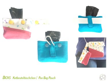 Bicks Poo Bag Pouch with lining, Sewing Pattern