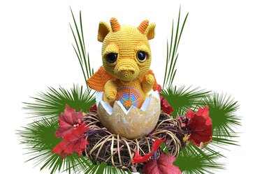 Dragonbaby in Love Pattern Amigurumi - Crochet