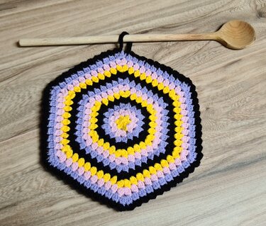 Anleitung Hexagon - und Granny Square - Topflappen - Häkeln