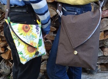 Umschlagtasche Sam zum wenden in 2 Größen aus Softshell und Canvas - Nähen