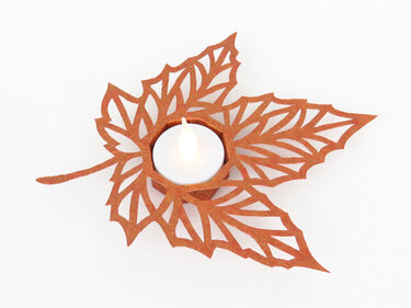 Teelichthalter – Herbstblatt – Bastelvorlagen mit Anleitung - Basteln