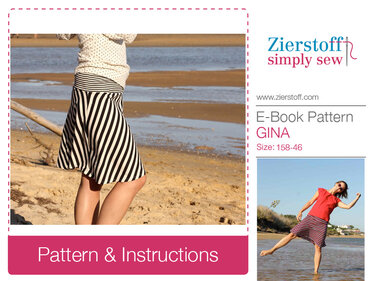 GINAs jersey skirt pattern, sizes 158 – women´s 46 / Kids M – women´s L - Sewing