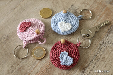 Small Round Bag – Keychain, Gift Bag, Bag Charm - Crochet