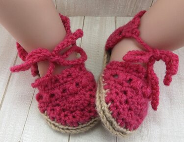 Häkelanleitung Baby Sommersandale "Espadrilles", 2 - 6 Monate