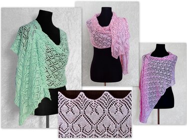Knitting pattern shawl // scarf // wrap Clair de Lune