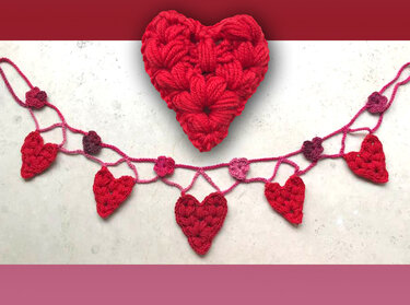 Süße Herzgirlande ...nicht nur für Muttertag! - Häkeln