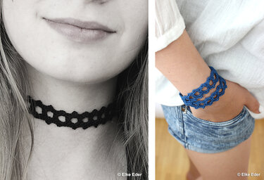 Häkelanleitung Chocker und Wickelarmband - Gittermuster