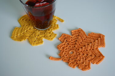 Untersetzer Herbstblätter - Häkeln