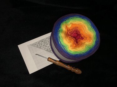 Motivtuch "Rautenherzen" - Häkeln