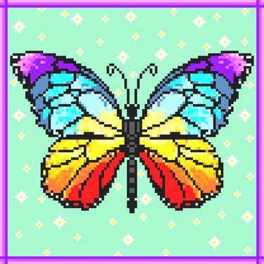 Häkelmuster * RegenBogen SCHMETTERLING * Grafik für FM Decke - Bild 2