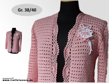 Häkelanleitung Jacke "Rosemarie" Gr. 38/40
