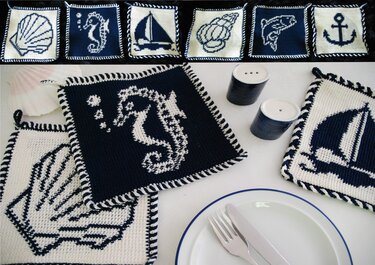 Tutorial doubleface potholders „sea motifs 1“ - Crochet