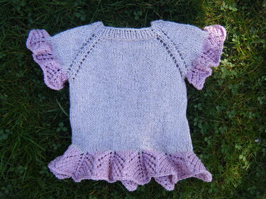 knitting pattern girls dress "teddy" top down