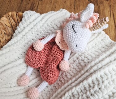 Häkelanleitung Schmusetuch Einhorn Nele