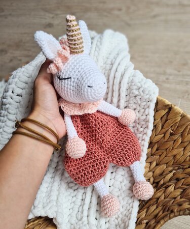 Häkelanleitung Schmusetuch Einhorn Nele