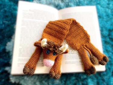 Anleitung Lesezeichen Hochlandrind Scotty - Häkeln