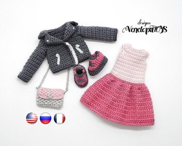 PDF Pattern Crochet Outfit for Doll Avy