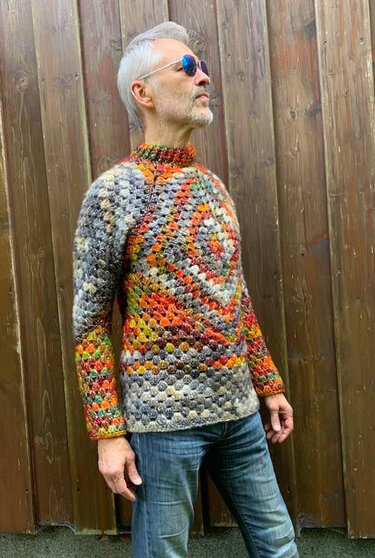 Flotter Pullover  aus GrannySquare - Bild 3