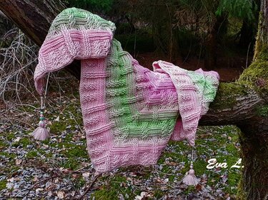 Häkelanleitung Tuch "Verzopftes Drunter und Drüber" - 3 Formen - Bild 12