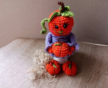 Häkelanleitung Fräulein Kürbis