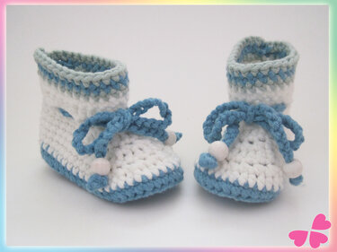 Häkelanleitung: Babyboots, Babystiefel häkeln (0 bis 12 Monate)