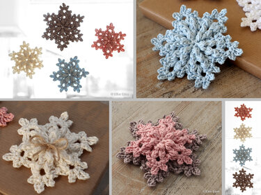 Economy Set Snowflakes "Neve" and "Jule" - Winter Decoration, Christmas - Crochet