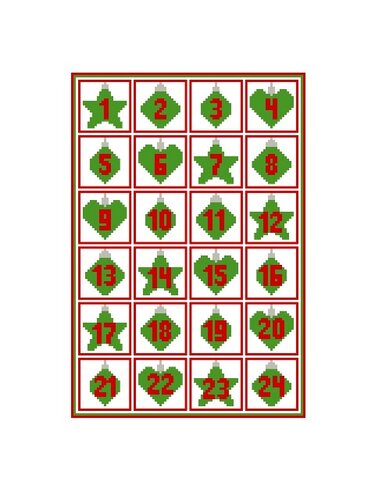 Häkelmuster * Adventskalender * Grafik für Fm Decke - Häkeln