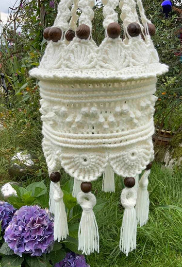 Lampion h&auml;keln: "Kamschapka" im Makrameestyle - Häkeln