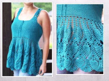 Häkelanleitung Tunika Sommer-Top, Gr. XS-XXL