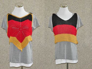 Em Häkeltop kurz "Deutschland" - Häkeln