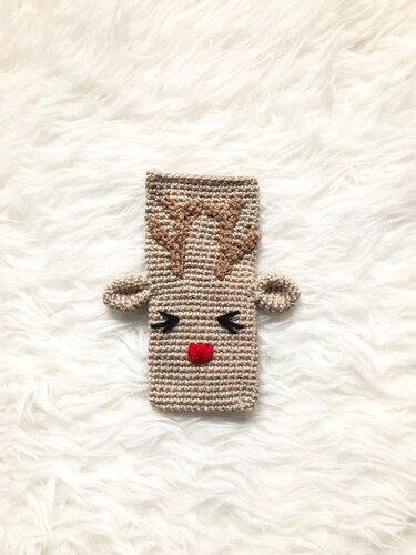 Häkelanleitung Handyhülle Rentier Rudi